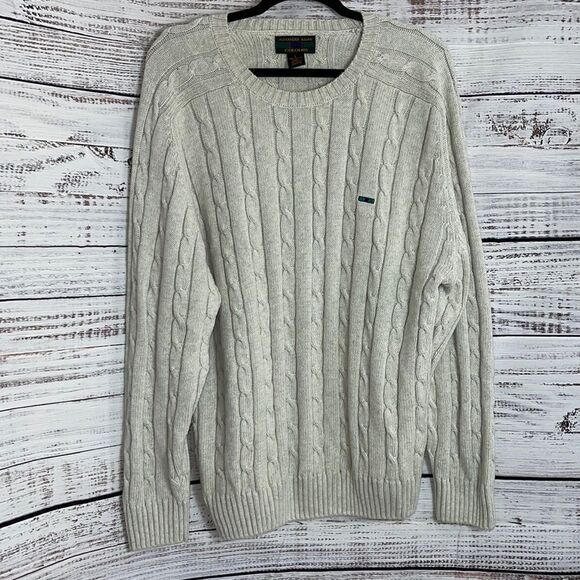 Vintage Alexander Julian sweater Mens size large cotton cable knit crew neck 90s - Picture 2 of 12